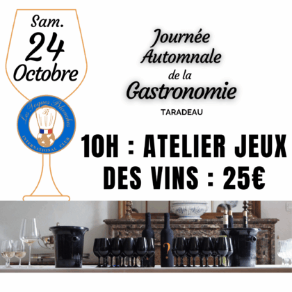 Atelier Jeux des vins - Samedi 24 octobre 10H